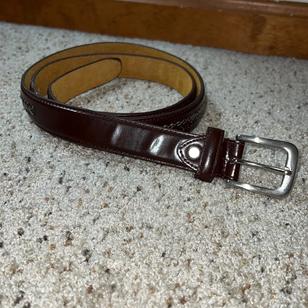 Genuine Leather Italian Design‎ Woven Leather Belt- XL